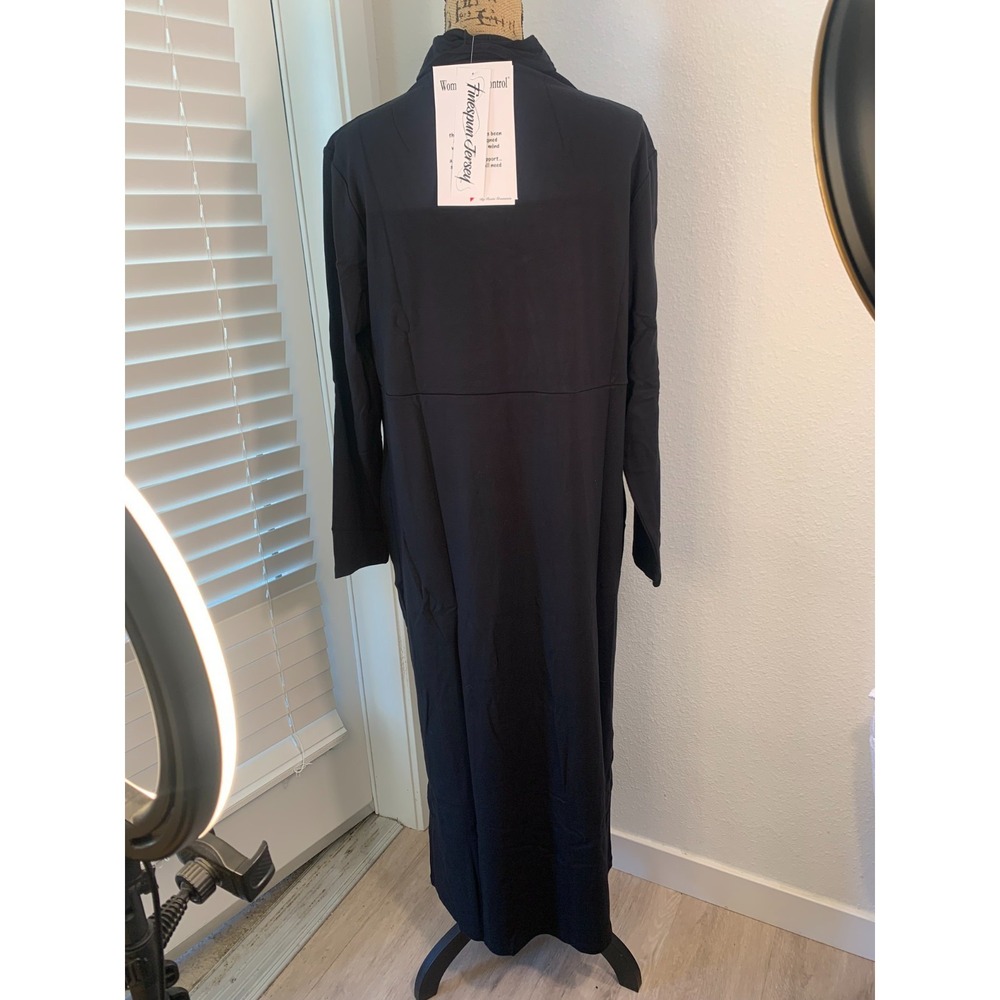 (K-288) Women with Control Black Turtleneck Maxi Dress XLT New QVC Stretch Knit - Picture 4 of 14
